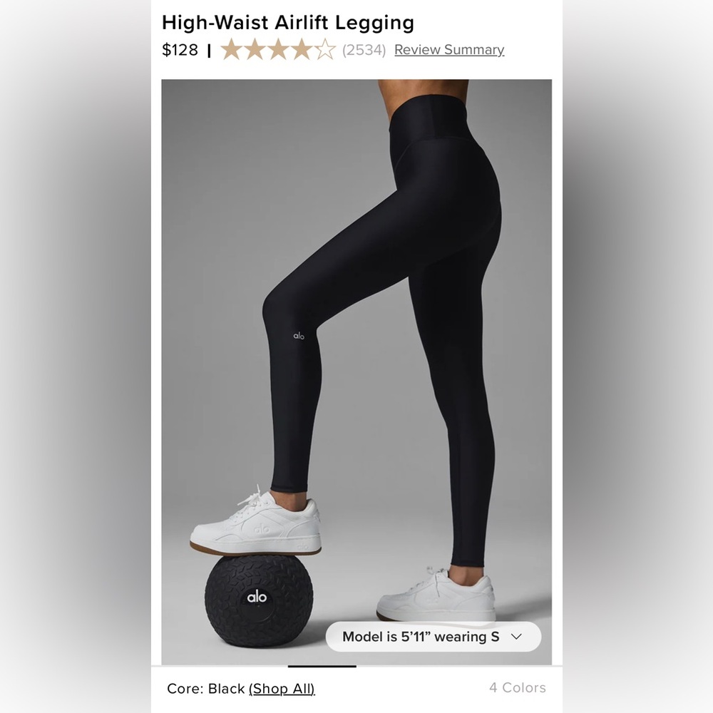 Alo Airlift Leggings Black Size Small